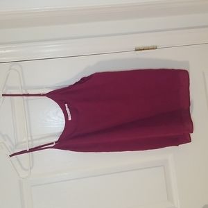 Burgundy Dress Top Adjustable Straps Double Layer Size Medium